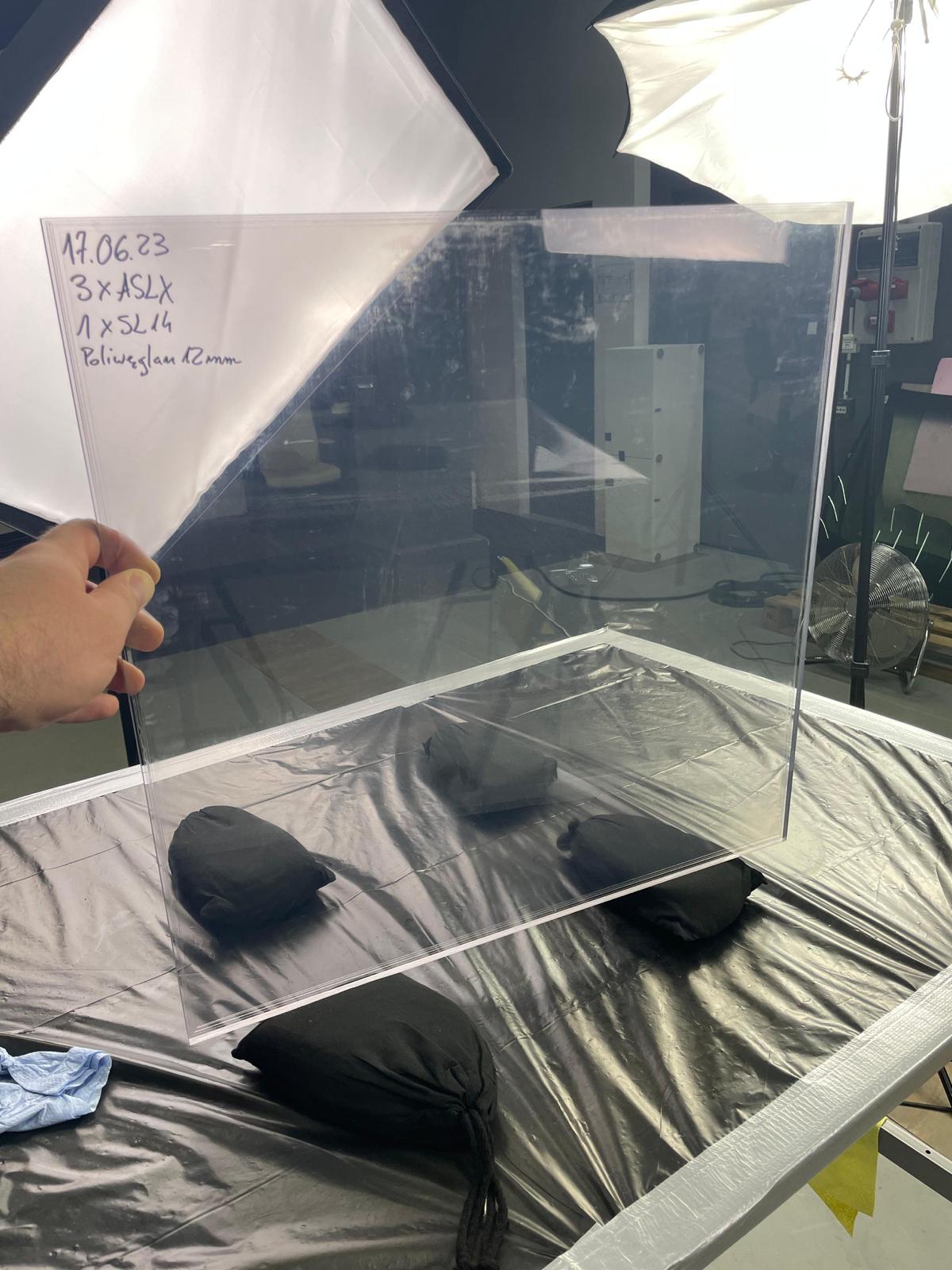 Fortis transparent ballistic laminate under R&D testing